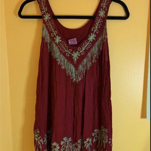 Maroon Hippie Tank Top